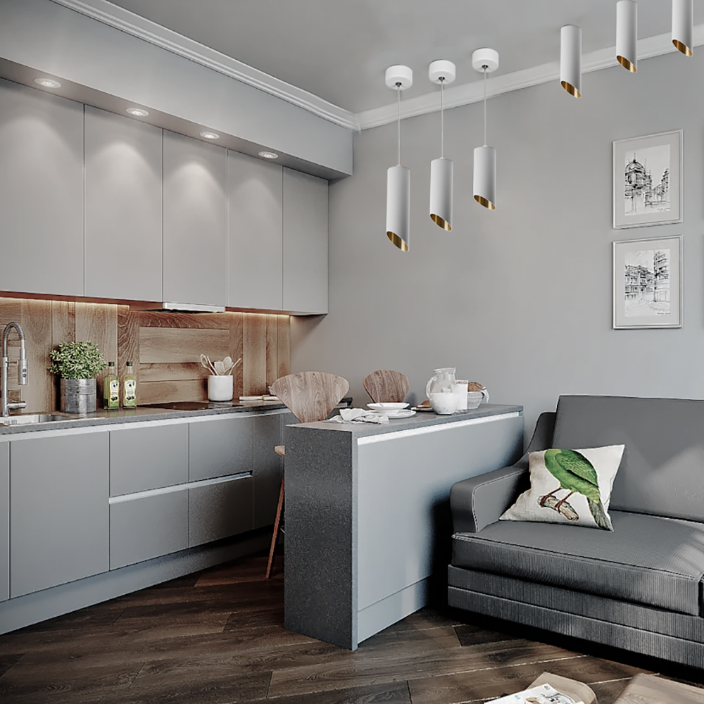 Светильник ДСО GU10 без лампы на подвесе белый золото