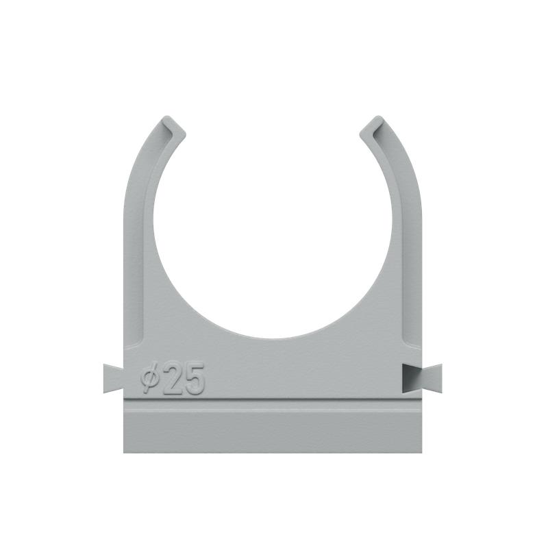 Крепеж-клипса для пластик. труб d25мм сер. (уп.100шт) КМ LO67226