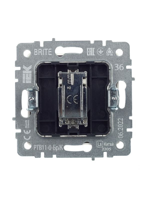 Розетка телевизионная оконечная TV СП Brite РТВ11-0-БрЖ механизм жемчуж. IEK BR-A10-O-K36