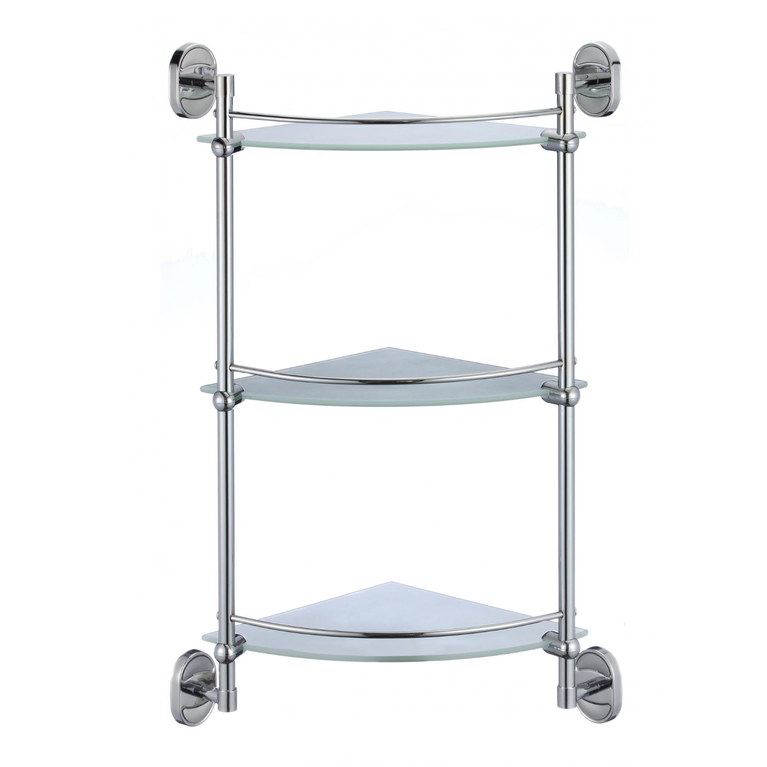 Полка угловая стеклянная Savol S-007073-3, хром