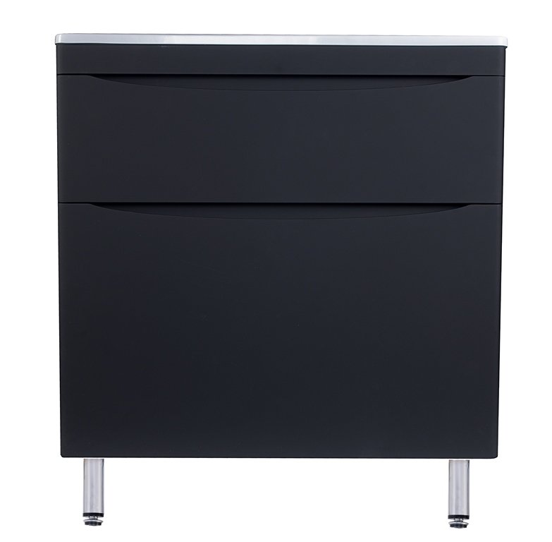 Тумба напольная "Бергамо мини 80" (2 ящ.) Люкс антискрейтч черный, PLUS