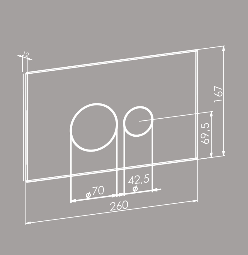 Кнопка для инсталляции, нерж.сталь NICKEL BRUSH
