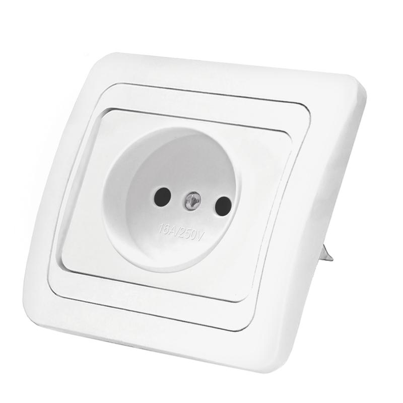 Розетка 1-м СП Валери 16А IP20 без заземл. бел. UNIVersal В0022