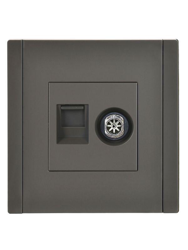 Розетка 2-м TV+RJ45 кат.5E FORTE&PIANO FP336 сер. IEK FP-AK20-1-K03