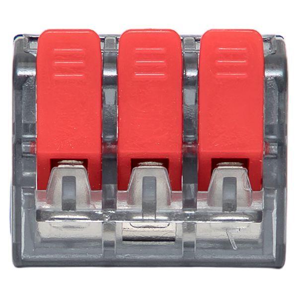 Клемма строительно-монтажная СМК 221-413 с рычагом 3 отверстия 0.2-4.0кв.мм (блист.20шт) PROxima EKF plc-smk-221-413b-20