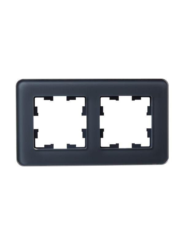 Рамка 2-м BRITE РУ-2-2-Бр стекло графит RE IEK BR-M22-G-41-K53