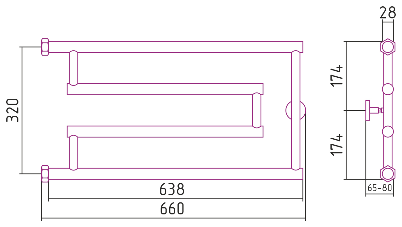 ДР High-Tech model "G+" 320х650 (Без покрытия) 00-4051-3265