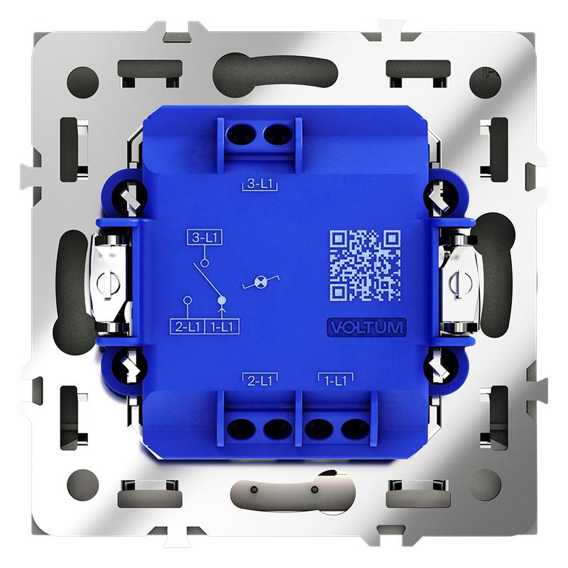 Переключатель проходной 1-кл. СП S70 10А с подсветкой механизм черн. матов. Voltum VLS010408