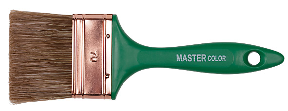 Кисть флейцевая, толщ. 11 мм, 70% ПЭT/30% натур. щетина, нерж.обжим, пласт.ручка, ширина  40 мм