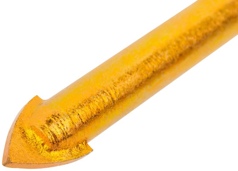 Сверло универсальное по кафелю стеклу керамограниту бетону кирпичу 10х80мм трехгранный хвостовик КУРС 35176