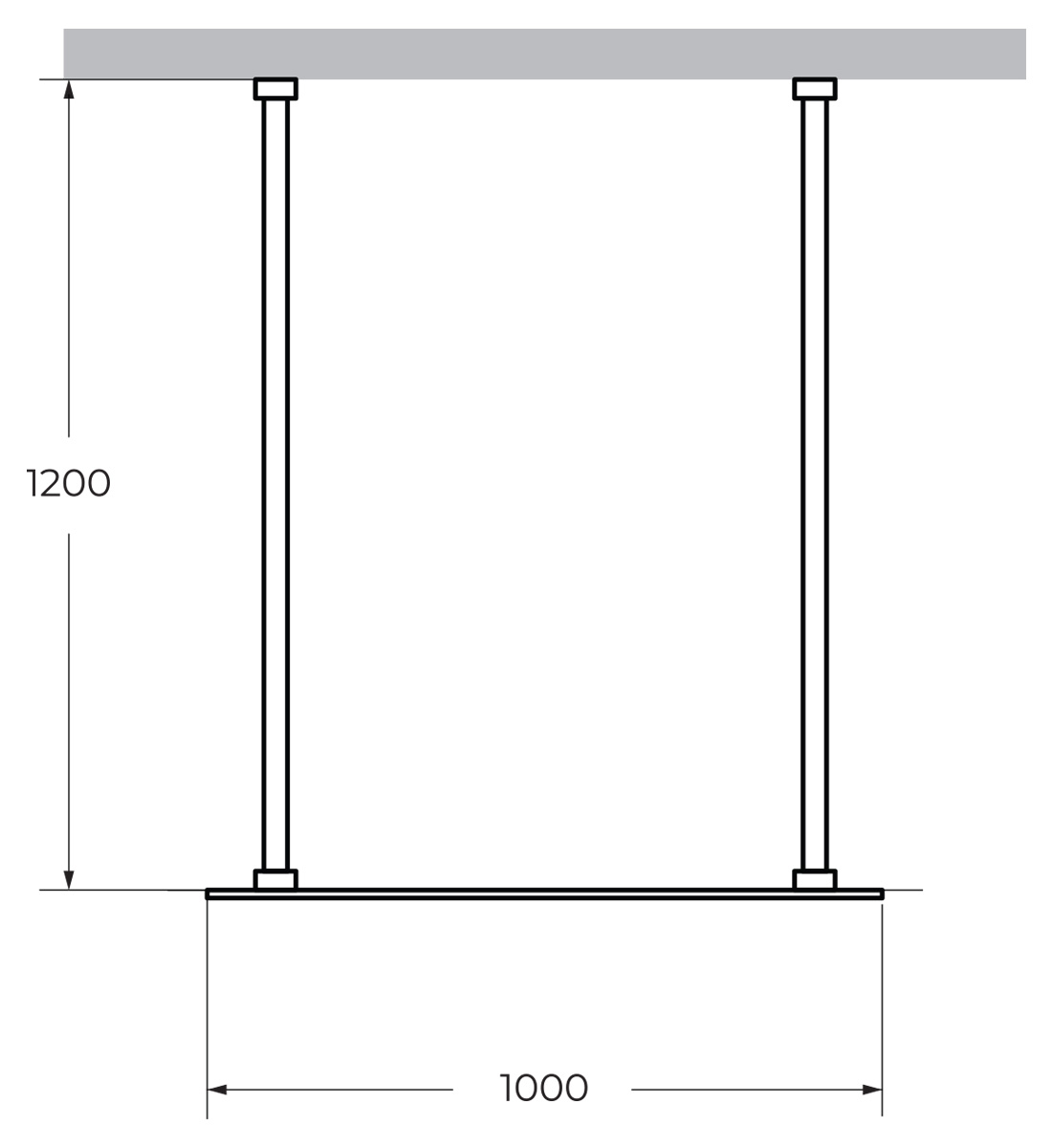 Душевая перегородка CEZARES LIBERTA-L-2-100-120-C-NERO