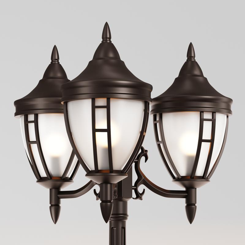 Светильник Rivoli 3х60Вт E27 IP44 садово-парковый Maytoni O026FL-03B