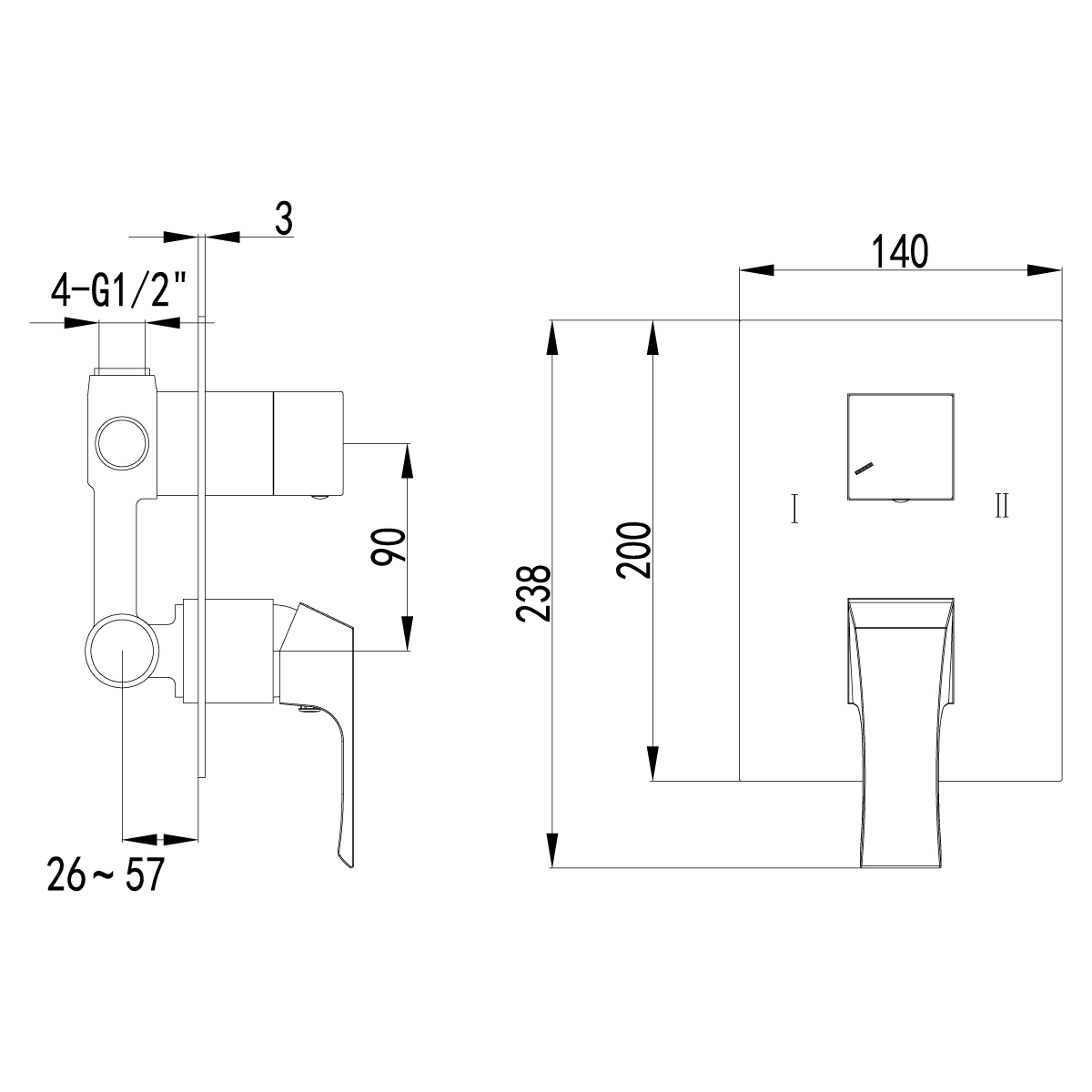 Смеситель для ванны с душем Lemark Unit (LM4527C)