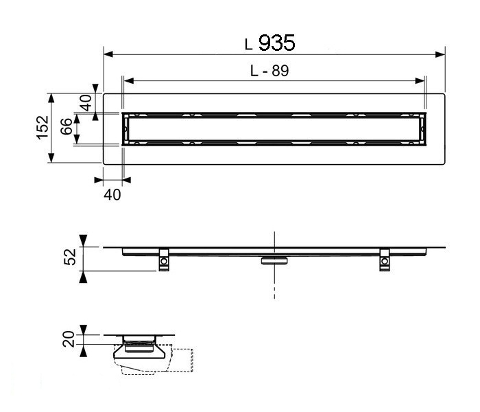 Душевой лоток TECE drain line 650900 90 см