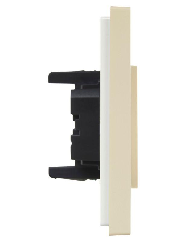 Розетка 2-м СП FORTE&PIANO FP425 10А без заземл. защ. шторки безвинт. крепл. ваниль IEK FP-R23-10-1-K10