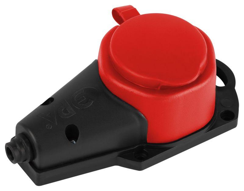 Колодка 1-м с заземл. 16A IP44 KX-1e-RED-IP44 каучук. красн. Эра Б0068412