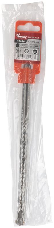 Бур по бетону SDS PLUS 12х210мм двойная резьба КУРС 32626