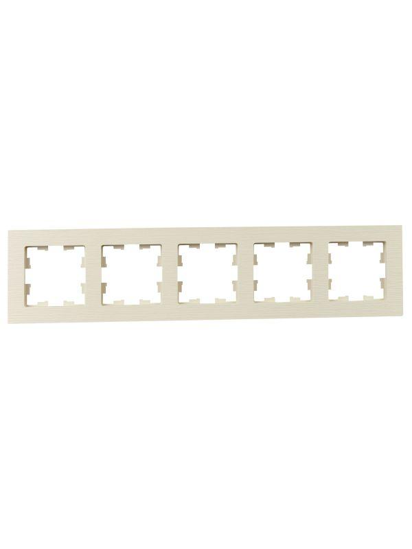 Рамка 5-м BRITE РУ-5-Бр беж. рифленый IEK BR-M52-51-K10