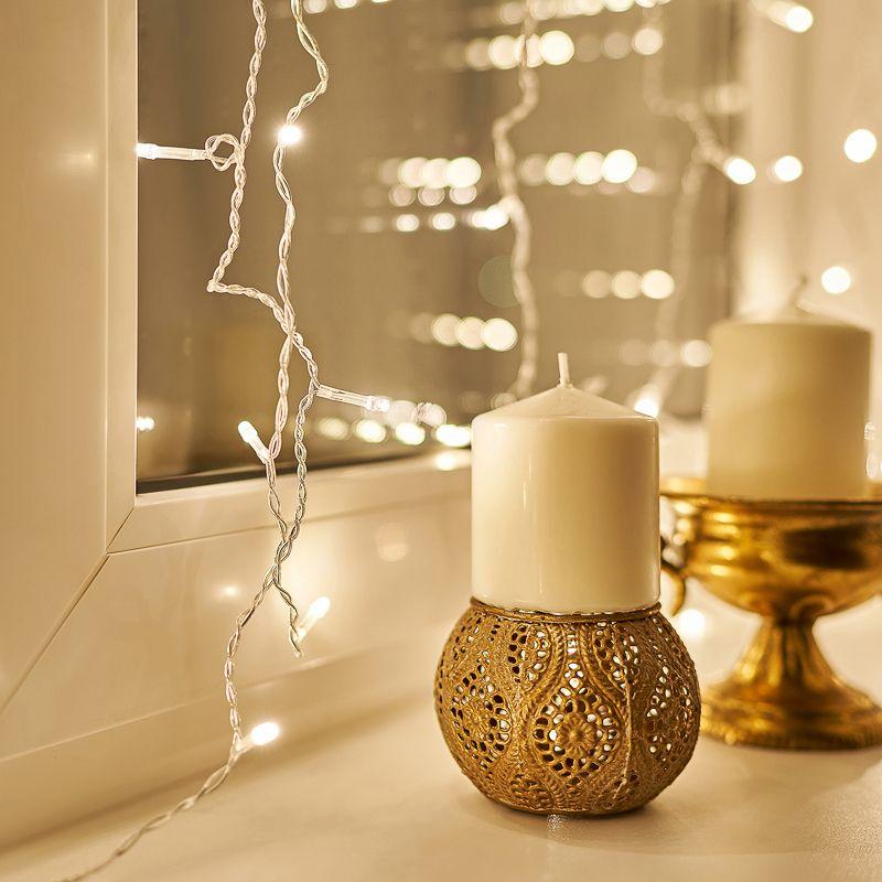 Гирлянда светодиодная "Светодиодный Дождь" 1.5х1.5м LED тепл. бел. свечение с динамикой провод прозр. 230В Neon-Night 235-016