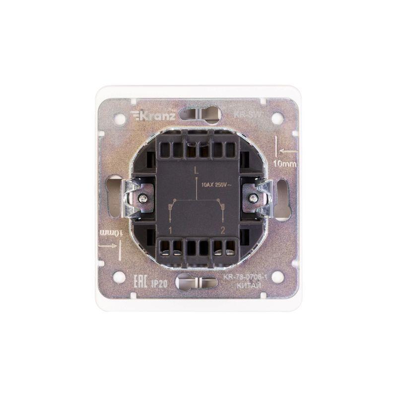 Переключатель проходной 2-кл. СП ROUND 10А перламутр Kranz KR-78-0709-1