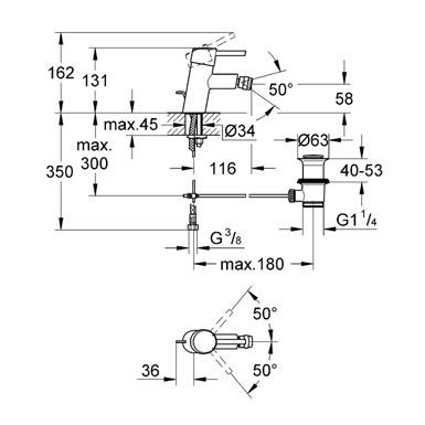 Смеситель Grohe Concetto 32208001 для биде