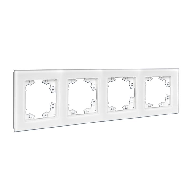 Рамка 4-м Афина стеклянная бел. UNIVersal 2245