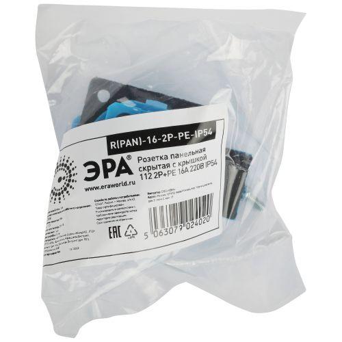 Розетка панельная СП R(PAN)-16-2P-PE-IP54 112 2Р+PЕ 16А 220В IP54 защ. крышка Эра Б0057937