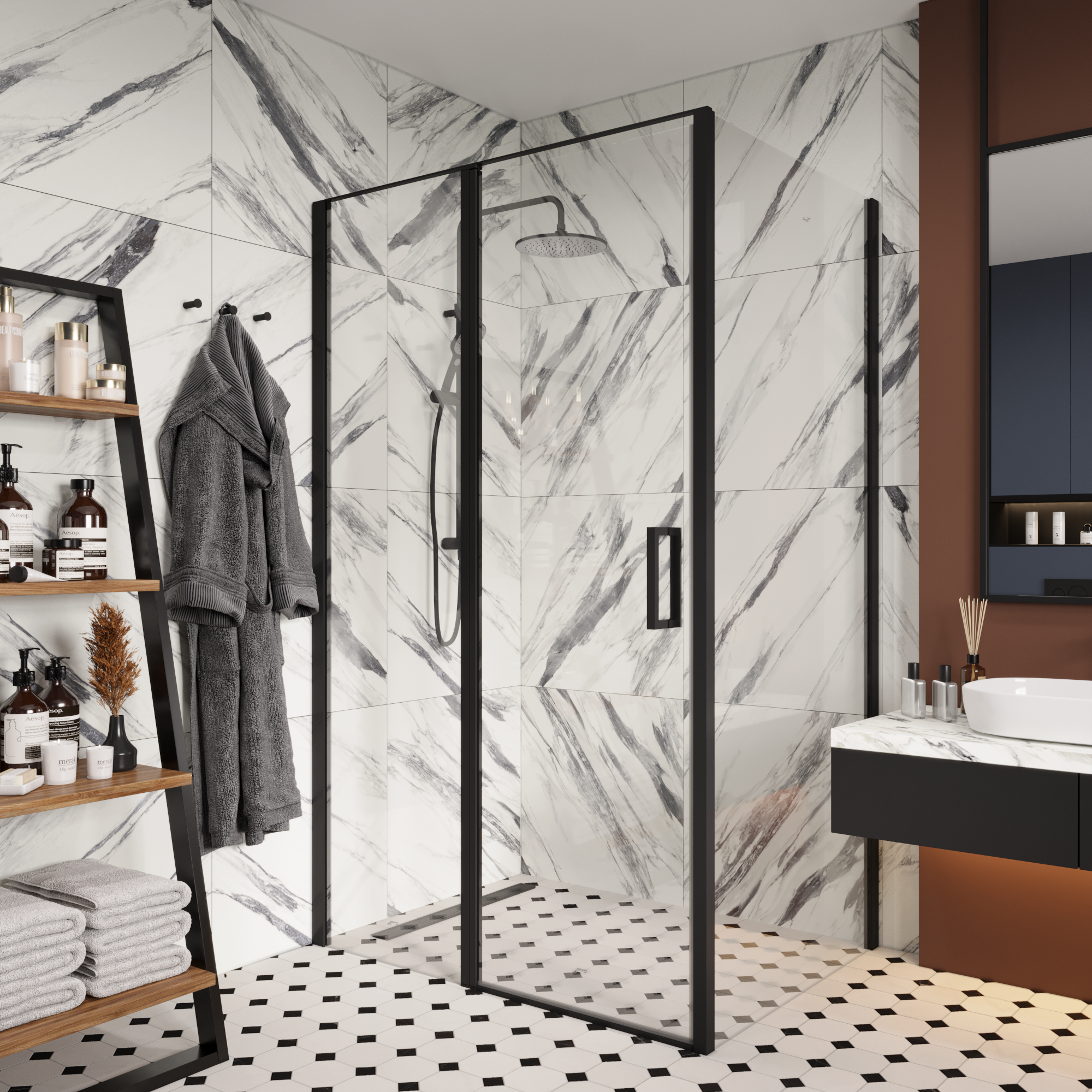 Ограждение VICTORIA120B душевое Ceruttispa без поддона (90x120x195)