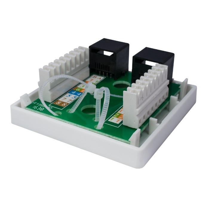 Розетка компьютерная 8P8C RJ-45 UTP кат.5E 2 порта (DIY) SUPRLAN 10-0309-1