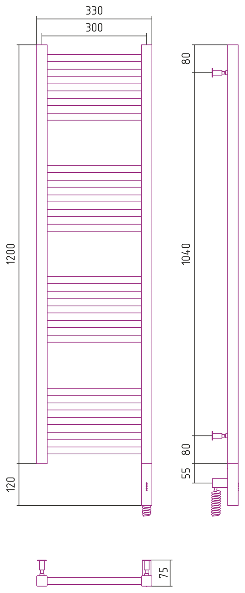 РЭБ "МОДУС 3.0" 1200х300 / МЭМ правый (Без покрытия) 00-5701-1230