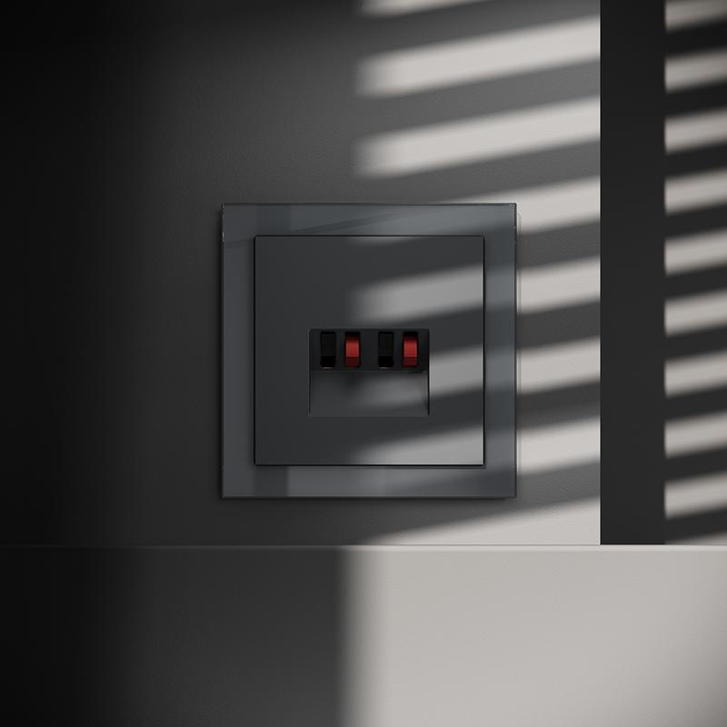 Розетка акустическая 4-м СП S70 механизм графит Voltum VLS060307