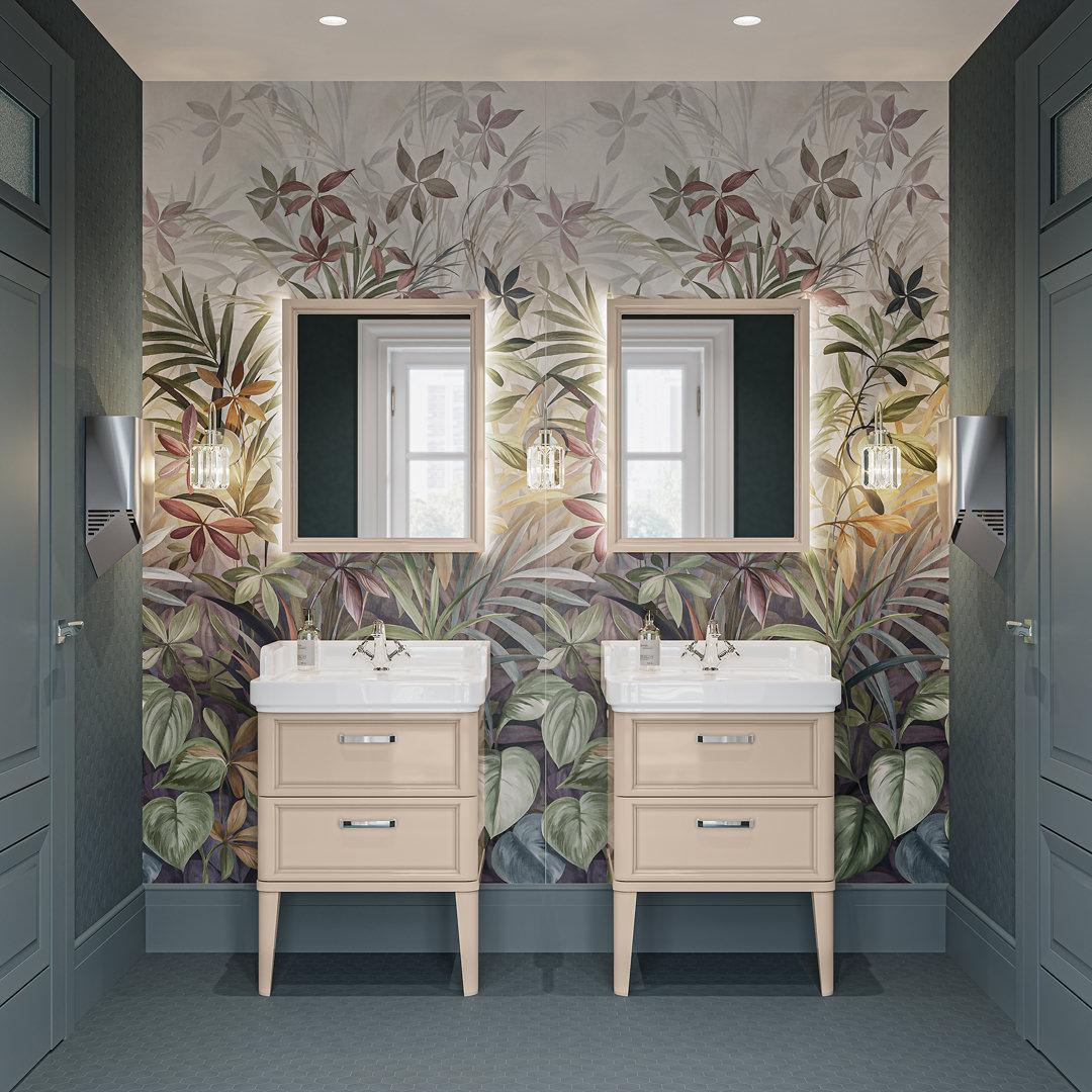 Тумба POMPEI напольная с 2 ящиками 60, камео бежевый глянцевый