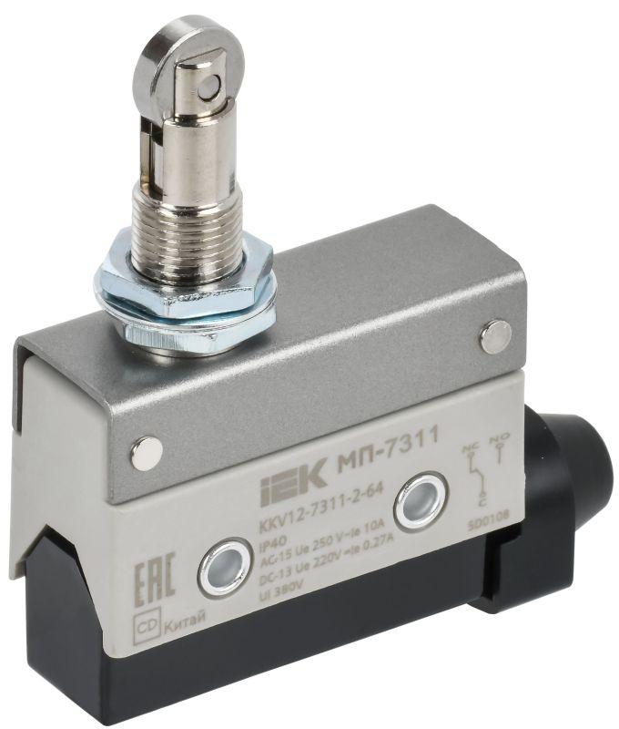 Микропереключатель концевой МП-7311 IP40 горизонт. толкатель с нажимным роликом резьбовое крепление KKV12-7311-2-64