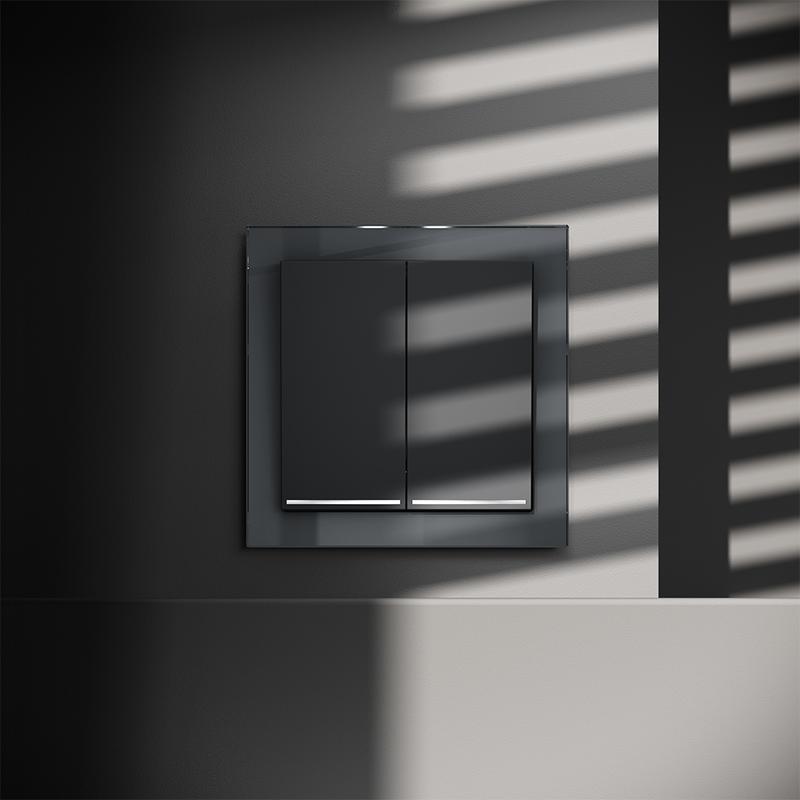 Выключатель 2-кл. СП S70 10А с подсветкой механизм графит Voltum VLS020207