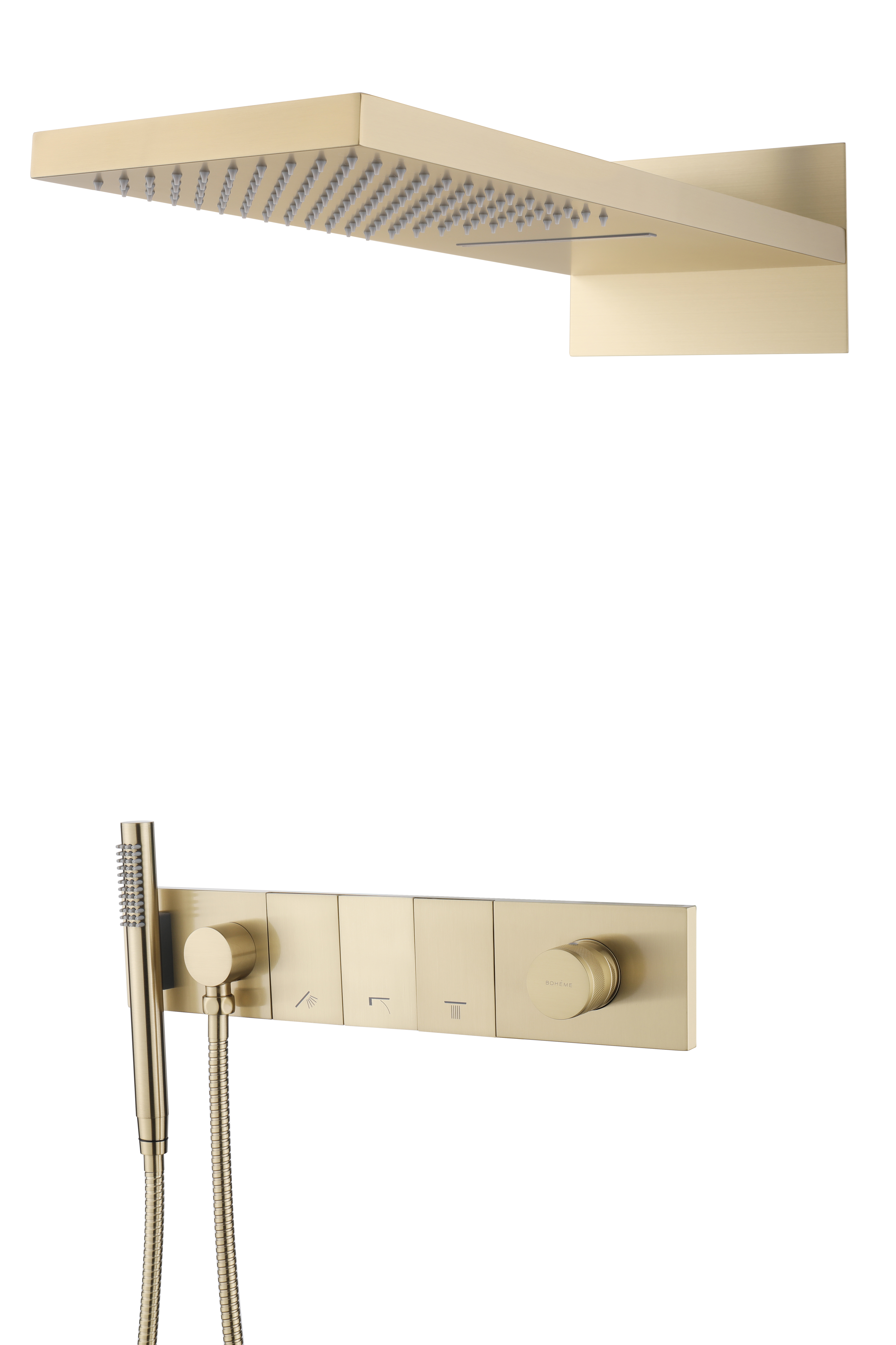 Встроенная душевая система  ZODIAC с термостатом, трехпозиционная SHINE GUN METAL