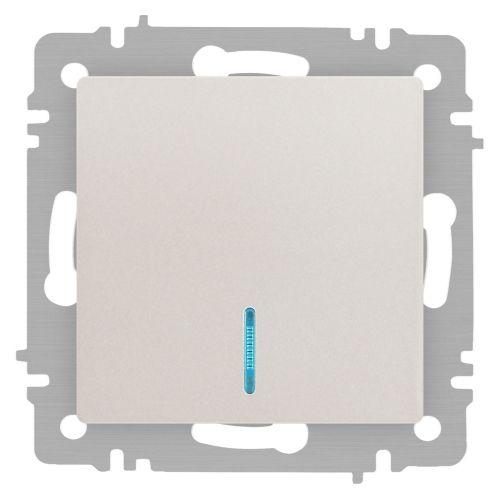 Выключатель 1-кл. СП Accent 6-102-06 10А IP20 250В с подсветкой AL/CU перламутр. Intro Б0063467