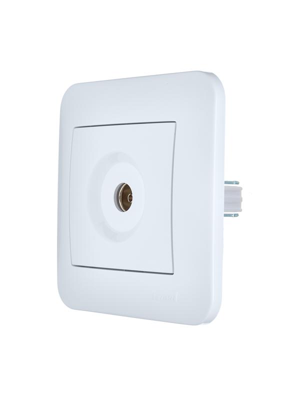 Розетка телевизионная проходная TV СП ASTI IP20 в сборе бел. LEZARD 7081-0202-129