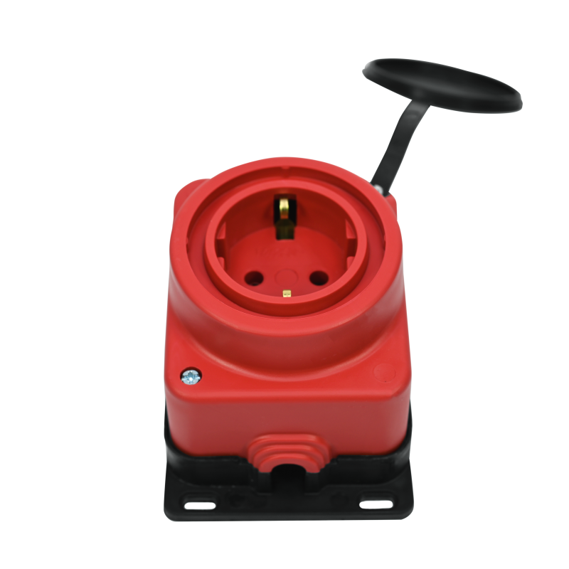 Розетка ОП MultiSet 16А 2P+E 250В IP44 каучук красн. SE MST4403RD