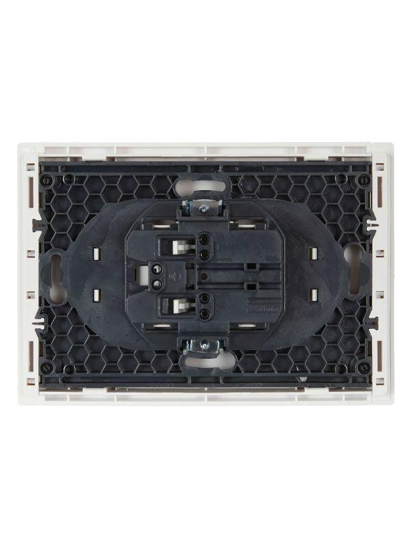 Розетка 2-м СП FORTE&PIANO FP225 10А без заземл. защ. шторки безвинт. крепл. бел. IEK FP-R23-10-1-K01