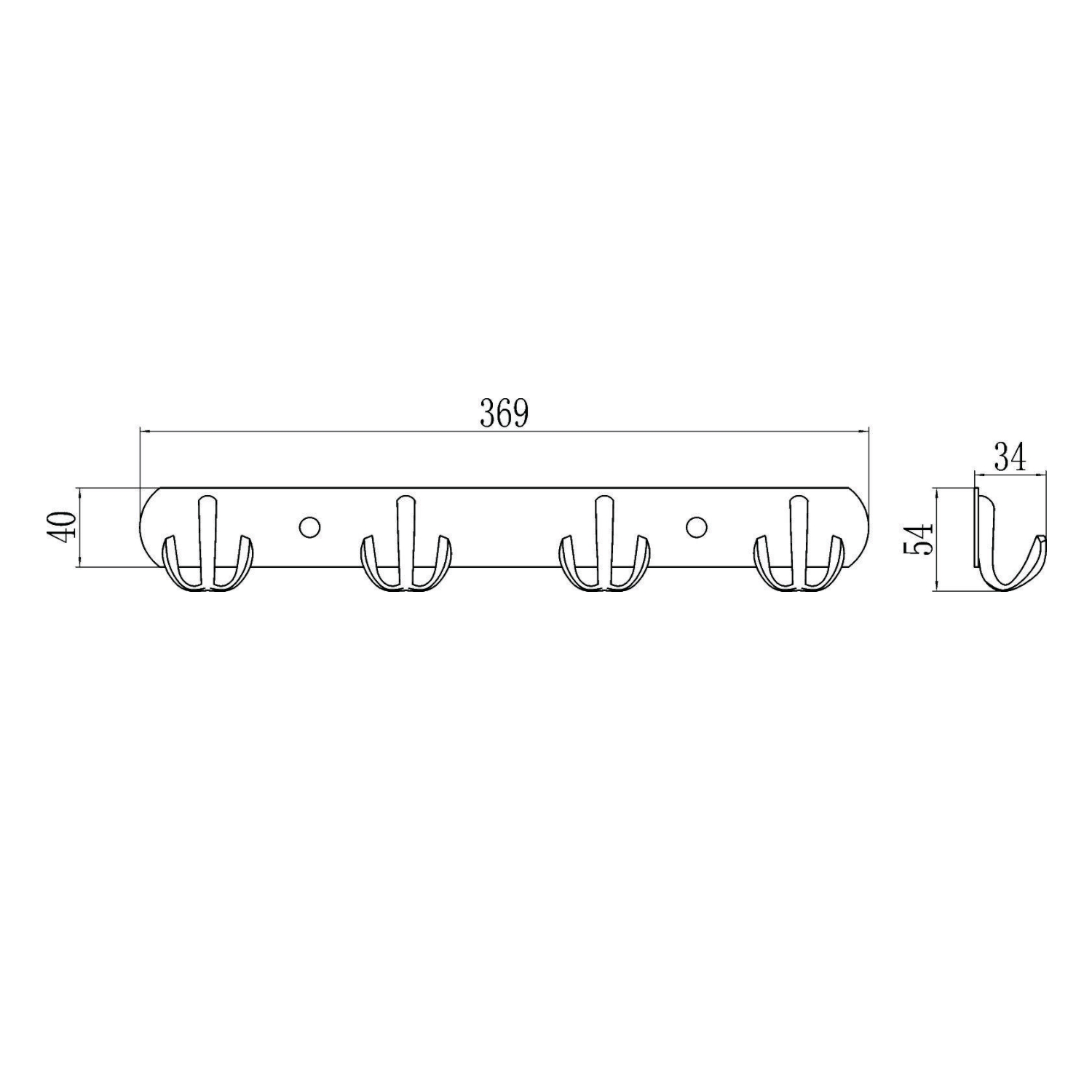Планка с крючками Savol S-002254, хром