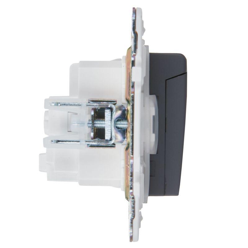 Розетка 1-м SKANDY 16А IP44 с заземл. защ. шторки с крышкой SK-R11T титан IEK SK-R16-16-44-K48