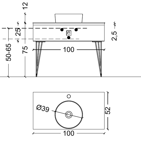 Консоль LUCIDO 100 см Поталь GoldFoil