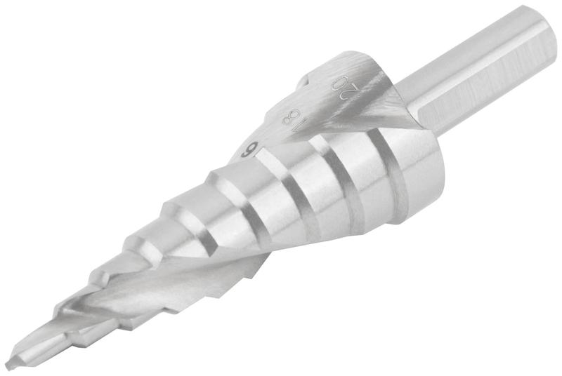 Сверло по металлу ступенчатое 4-20мм 9 ступеней спиральный профиль HSS КУРС 36366