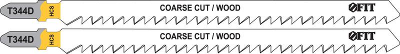 Набор полотен по дереву HCS разведенные шлифованные зубья 151/126/4мм T344D (уп.2шт) FIT 40942