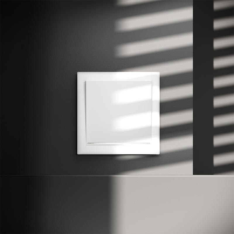 Переключатель проходной 1-кл. СП S70 10А с подсветкой механизм бел. матов. Voltum VLS010402