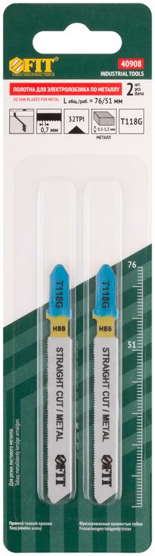 Полотно пометаллу HSS фрезерованные волнистые зубья 76/51/0.7мм (Т118G) (уп.2шт) FIT 40908