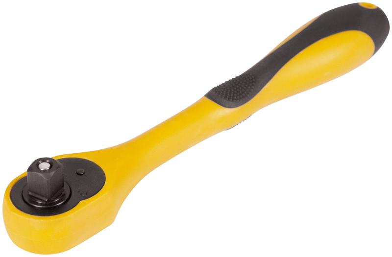 Вороток (трещотка) механизм легированная сталь 40Cr полностью прорезиненная ручка 1/2дюйм 72 зубца FIT 62360