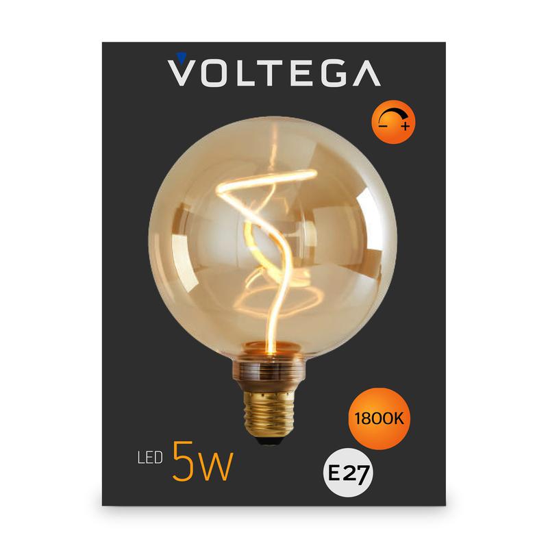 Лампа светодиодная Loft Led G125 5Вт 1800К E27 DIM Voltega 8536
