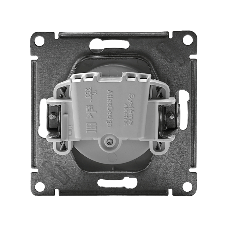 Розетка 1-м СП AtlasDesign 16А IP20 без заземл. без защ. шторок механизм бел. SE ATN000141