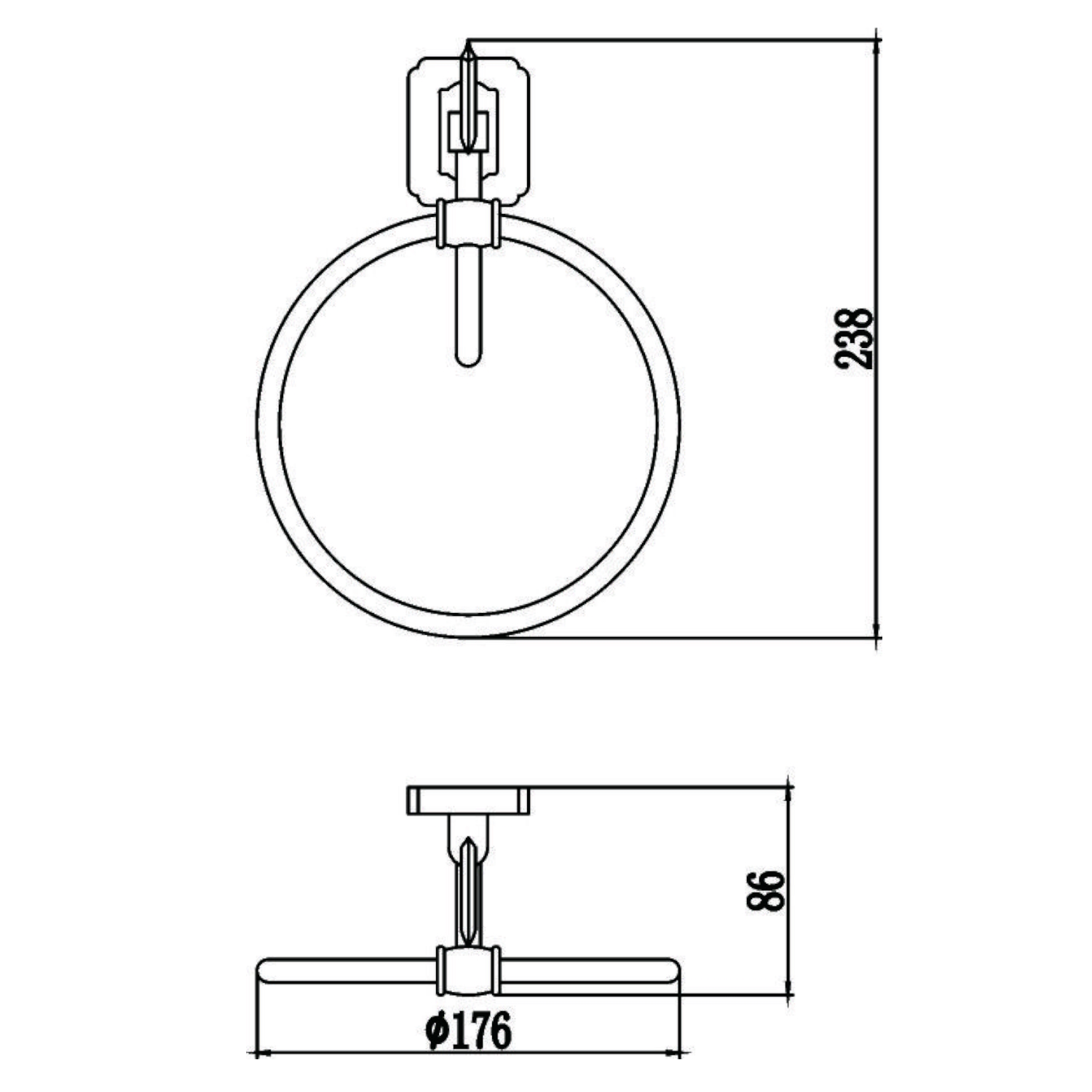 Полотенцедержатель Savol S-006460, бронза